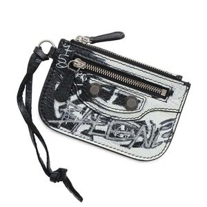 Balenciaga Coin Wallet Case Le Cagole Graffiti Purse Black White